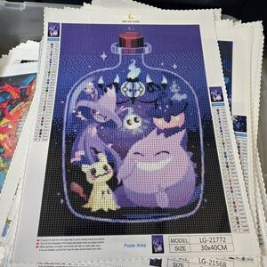 Ghost Pokemon Bottle DIY 5D Full Round Drill Diamond Painting